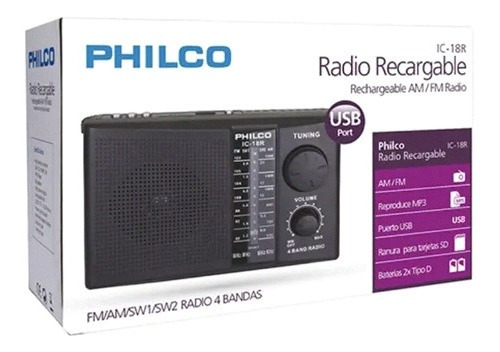 Radio Recargable Philco Ic-18r Usb/sd/am/fm  Oferta Express