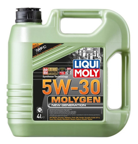 Imagen 1 de 3 de Lubricante Liqui Moly Sintético Molygen New Gen 5w30 4lt
