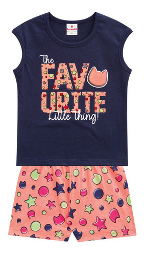 Conjunto Short Infantil Feminino Brandili - 41388 Tam 4 À 10