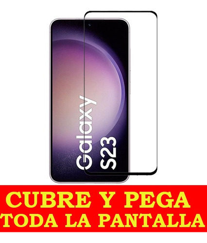 Imagen 2 de 3 de Protector Vidrio Full Cover 9h Para Samsung Galaxy S23