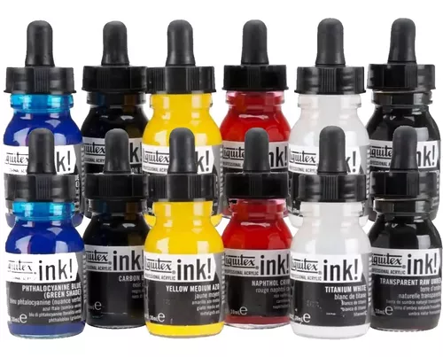 Pack X 10 Tinta Para Dibujo Acrilica Liquitex 30ml