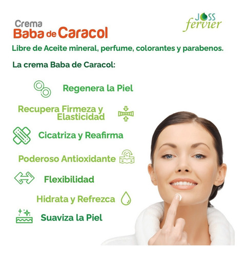 Imagen 2 de 5 de Crema Baba De Caracol Con Ácido Hialurónico