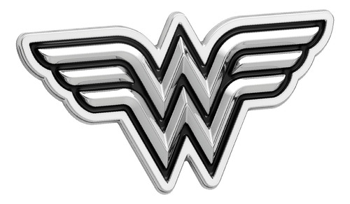 Wonder Woman - Insignia De Coche 3d - Logotipo Clásico (negr