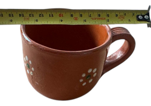 Juego De Tazas Y Plato Barro Artesanal Café Té 400 Ml 6 Pz