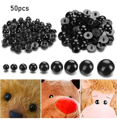 Ojos De Seguridad Negros De Fieltro Con Agujas Para Muñecas