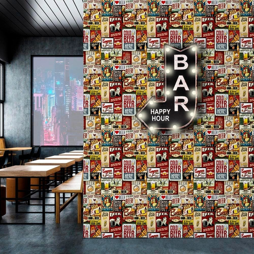 Imagem 5 de 6 de Papel De Parede Beer Cervejas Bebidas Vintage Retrô 3,10