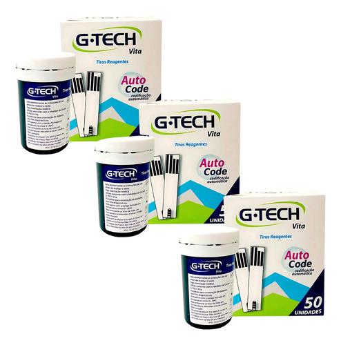 Kit 150 Tiras Fitas G-tech Vita Glicose Teste Venc. 05/01/27