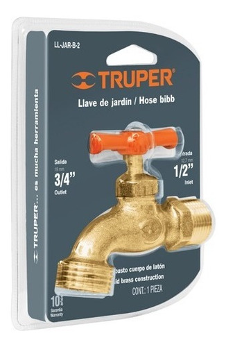 Canilla Jardin Bronce Fundido 1/2'' Truper