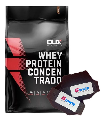 Whey Protein Concentrado Cookies 1,8kg Luva Growth - Dux Sabor Sem Sabor