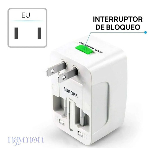 20pz Adaptador Convertidor Clavija Corriente Universal Viaje