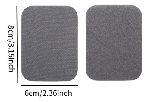 10 Tiras De Gancho Y Bucle Con Cinta Adhesiva De Gris