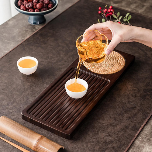 Bandeja De Chá De Bambu Chinês Para Jogo De Chá Noz S