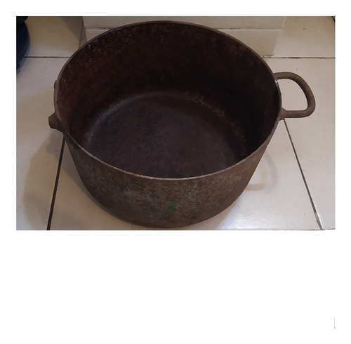 Olla Fundición De Hierro Antigua Con Detalle (Usado)
