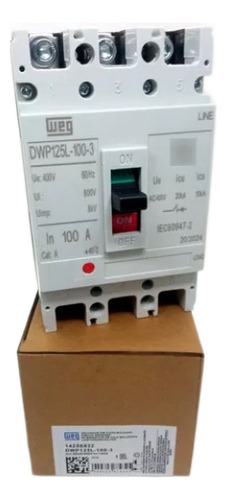 Disjuntor Caixa Moldada 100a 3p 20ka Dwp125l-100-3 - Weg