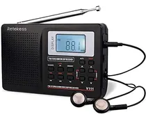 Comprar Tivdio V111 Radio De Viaje De Onda Corta Portatil Amfm Estr Color Negro