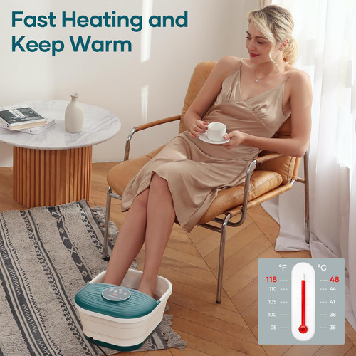 Massageador De Banho Foot Spa Curecure Dobrável Com Aquecime