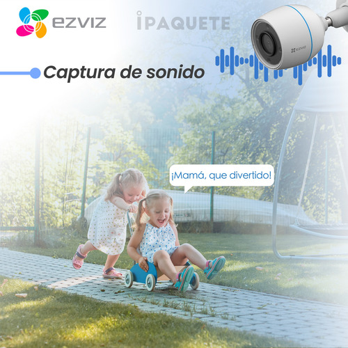 Kit 3 Cámaras Seguridad Ip Ezviz Wifi Exterior Full Hd+128gb