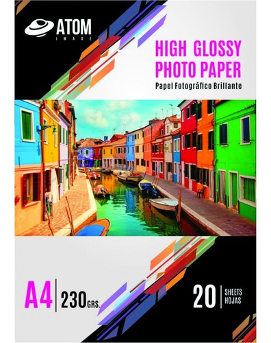 Papel Foto Fotográfico High Glossy A4 230grs X20 Hojas