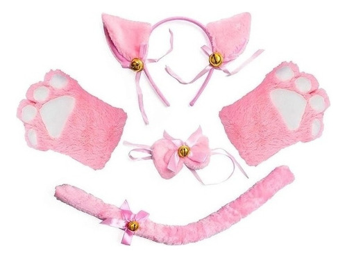 Lindo Gato Cosplay Gato Diadema, Guantes Pata Gato,loli 5pcs