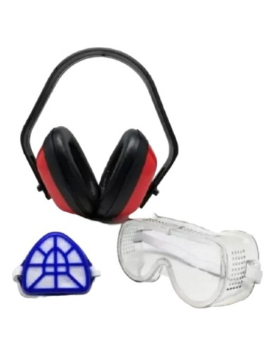 Kit Oídos Gafas Tapabocas Seguridad Protección Industrial 