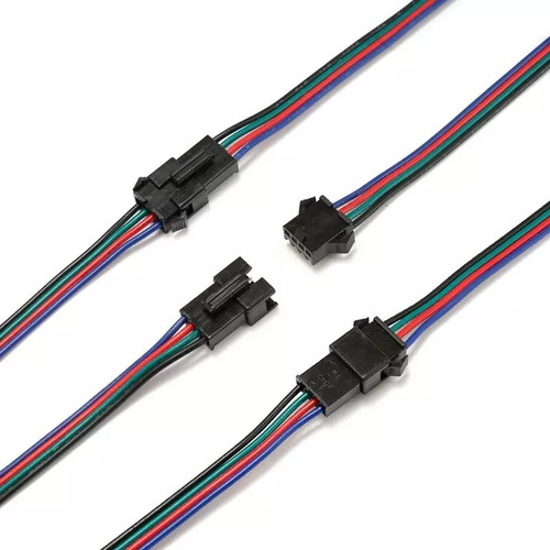 Imagem 3 de 6 de 15 Pares Conector Engate Rápido 4 Pinos 4 Fios Macho E Femea