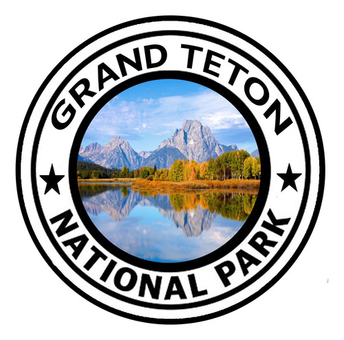Grand Teton - Adhesivo Redondo Para Automóvil De 5 Pulgadas