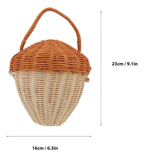 Cesta Decorativa De Ratán Con Forma De Hongo