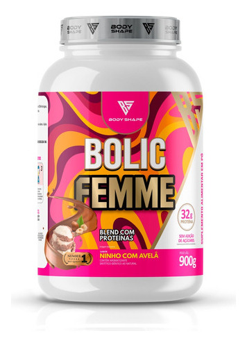 Whey Protein Bolic Femme 900g Pote - Body Shape Sabor Ninho com Avelã