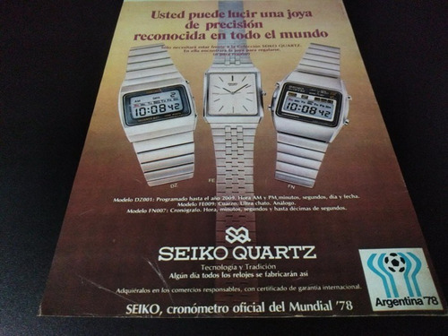(pe197) Publicidad Clipping Relojes Seiko Quartz * 1978