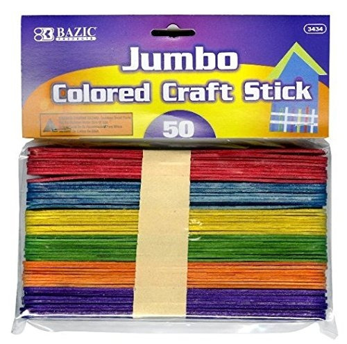 Bazic Jumbo Color Craft Palillo De 50 Por Paquete