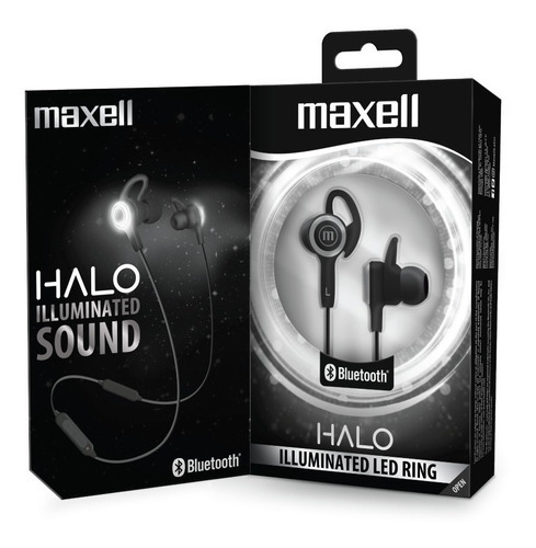 Auriculares Inalambricos Bluetooth Maxell Halo Con Led Color Gris