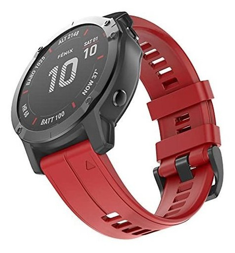 Malla Para Fenix 5x/6x/7x/5xplus/6xpro - 26mm- Rojo