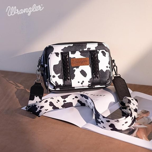 Cartera Deportiva Wrangler Cowgirl A Importada Original Blanco Y Negro