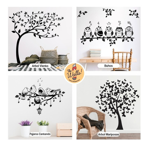 Imagen 1 de 10 de Vinilos Decorativos De Pared, Arboles Y Florales + Regalo!!!