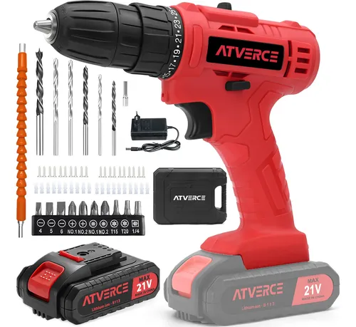 Furadeira Parafusadeira 21v 3/8 Kit Com Maleta Atverce Terracota 127/220v 60