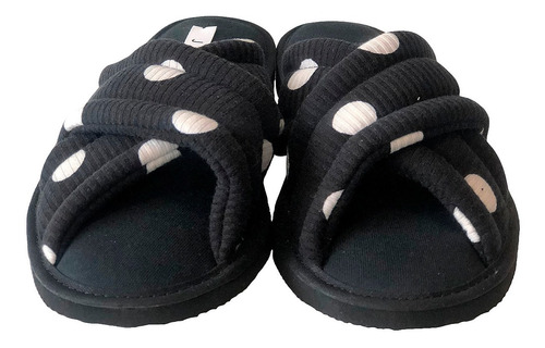 Imagen 2 de 4 de Pantufla Dama Alice Mujer Cruzada Algodon Lunares Comodas