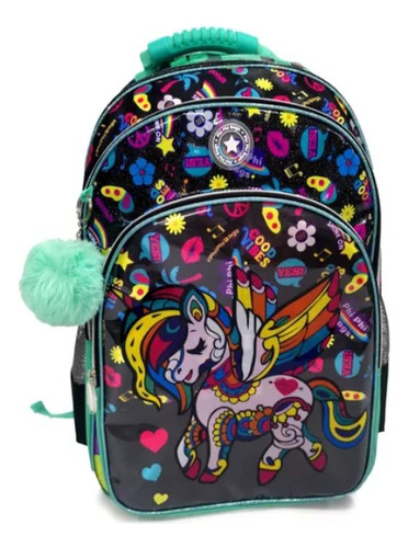 Mochila Espalda 18'' Unicornio Phi Phi .. En Magimundo !!