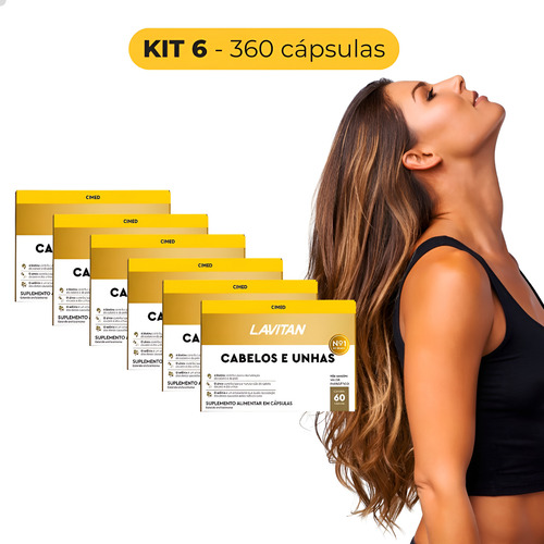 Vitamina Lavitan Cabelo Unha 360 Caps Alternativa Pantogar