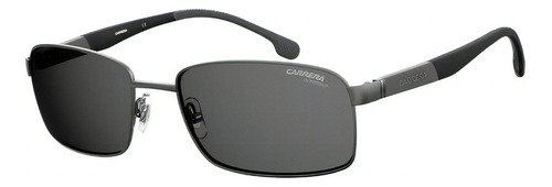Carrera 8037/s R80/iR-58, color de marco gris, color de varilla, color de lente gris, color de lente, diseño rectangular