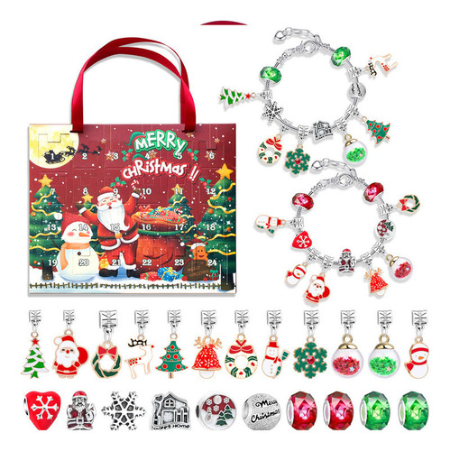 Pulseira De Pingente Com Calendário Do Advento, Natal
