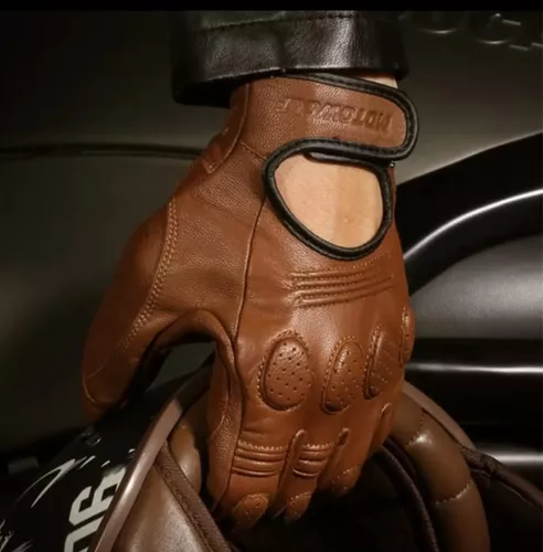 Guantes moto Mujer piel estilo cafe racer ONBOARD 60s Eyes marrón