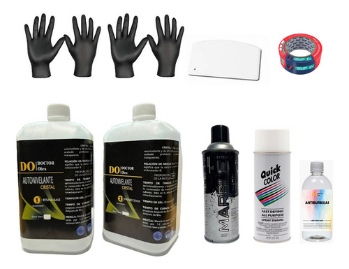 Kit Resina Epóxica Efecto Mármol Mesa Cubierta 1.5 M² Color Blanco