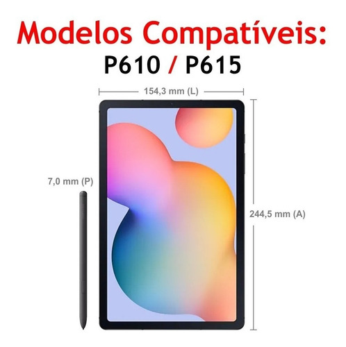 Imagem 6 de 6 de Capa Silicone Tablet Galaxy Tab S6 Lite 10.4 S-pen P610 P615