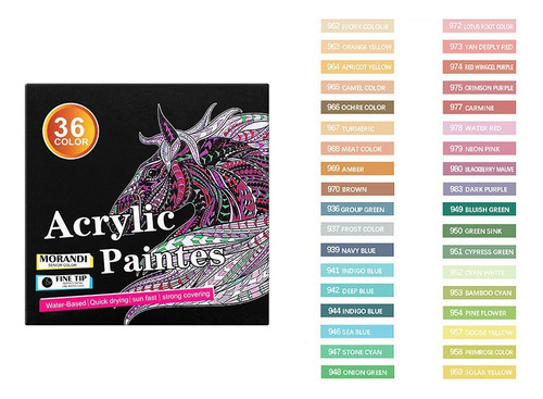 Marcadores Impermeables Acrílicos De 36 Colores Arte Dibujar