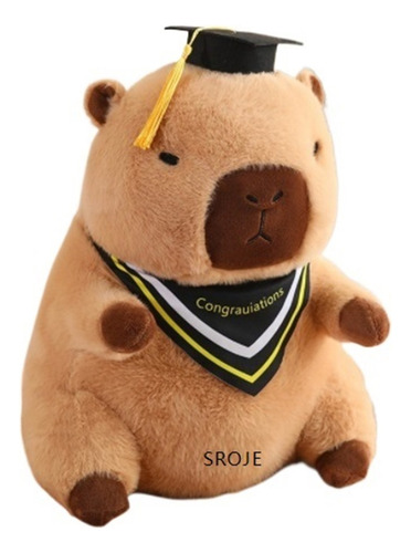 Para Mm Muñeco Capibara De Felpa Con Gorra De Graduación,