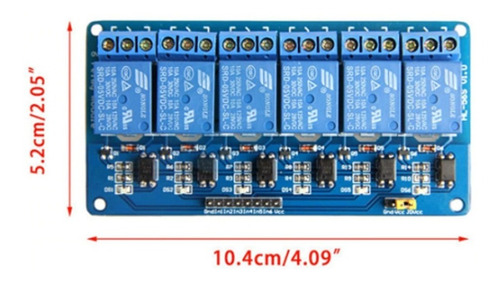 Imagen 4 de 5 de Modulo Rele 5v 6 Canales (6ch) Arduino - Pic