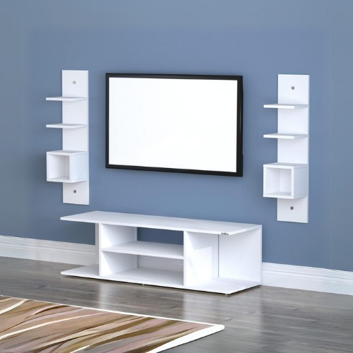 Mesa Tv Para Sala Minimalista Moderno Almacenamiento Mármol Blanco