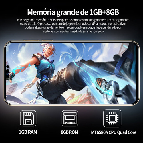 P Celular Barato Android I14 Pro Max Blue 6.1 Pulgadas