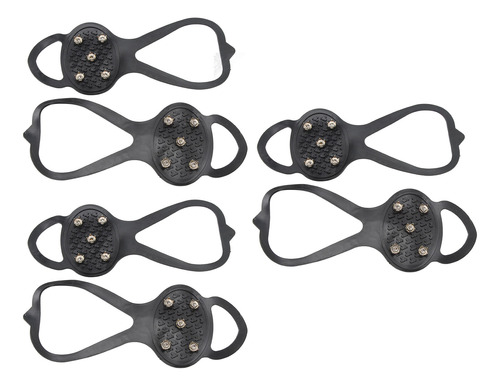 Crampones De Nieve Negros De Acero Inoxidable Para 3 Pares D