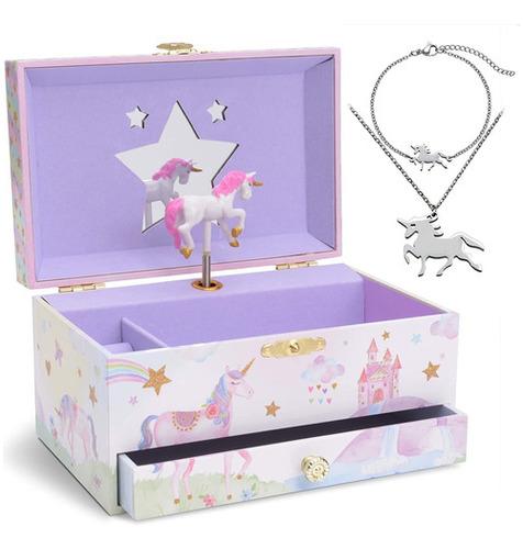 Jewelkeeper Caja De Musica De Unicornio Y Juego De Joyas P